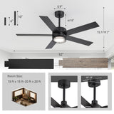 Ventorra 52/72 Inch Ceiling Fan With Light and Remote