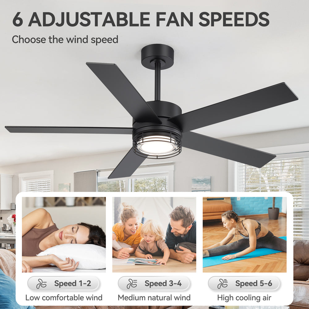 Ventorra 52/72 Inch Ceiling Fan With Light and Remote
