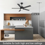 Ventorra 52/72 Inch Ceiling Fan With Light and Remote