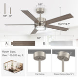 Ventorra 52/72 Inch Ceiling Fan With Light and Remote
