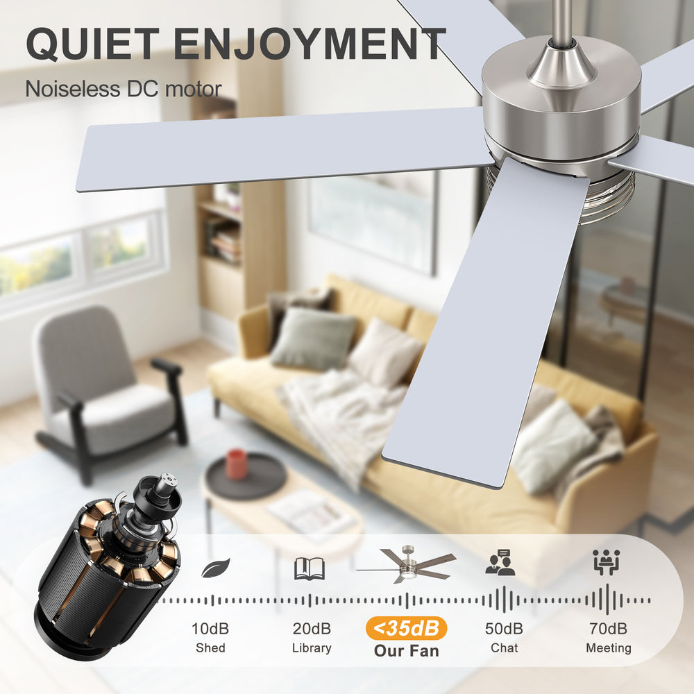 Ventorra 52/72 Inch Ceiling Fan With Light and Remote