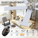Ventorra 52/72 Inch Ceiling Fan With Light and Remote