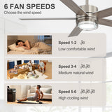 Ventorra 52/72 Inch Ceiling Fan With Light and Remote