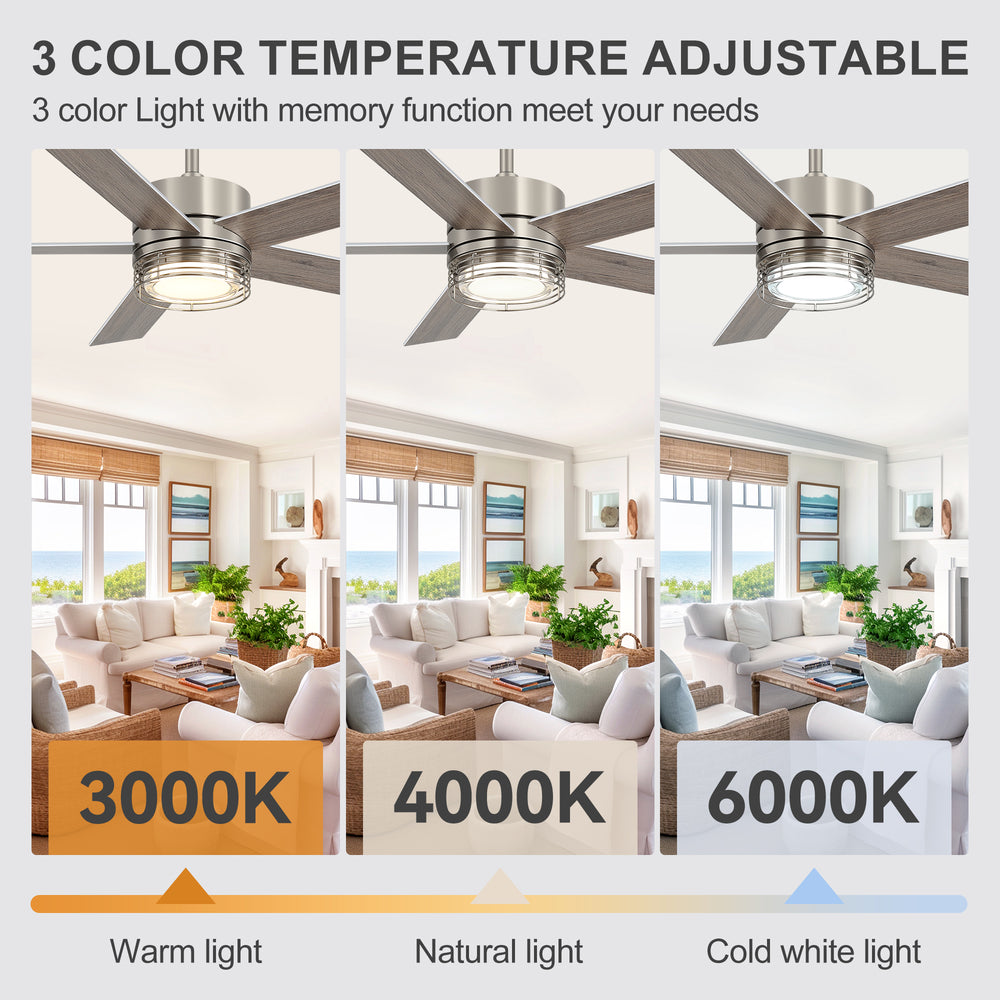 Ventorra 52/72 Inch Ceiling Fan With Light and Remote