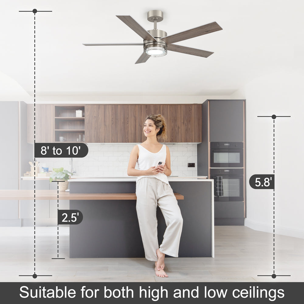 Ventorra 52/72 Inch Ceiling Fan With Light and Remote