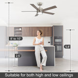 Ventorra 52/72 Inch Ceiling Fan With Light and Remote