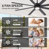 Ventorra 52/72 Inch Ceiling Fan With Light and Remote