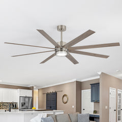 52/72-Inch Large Indoor Ceiling Fan with Dimmable LED Light & Remote, Quiet Energy-Efficient DC Motor, 8 Reversible Blades, 6-Speed Reversible, 3-CCT (3000K/4000K/6000K), Includes 6" & 10" Downrods