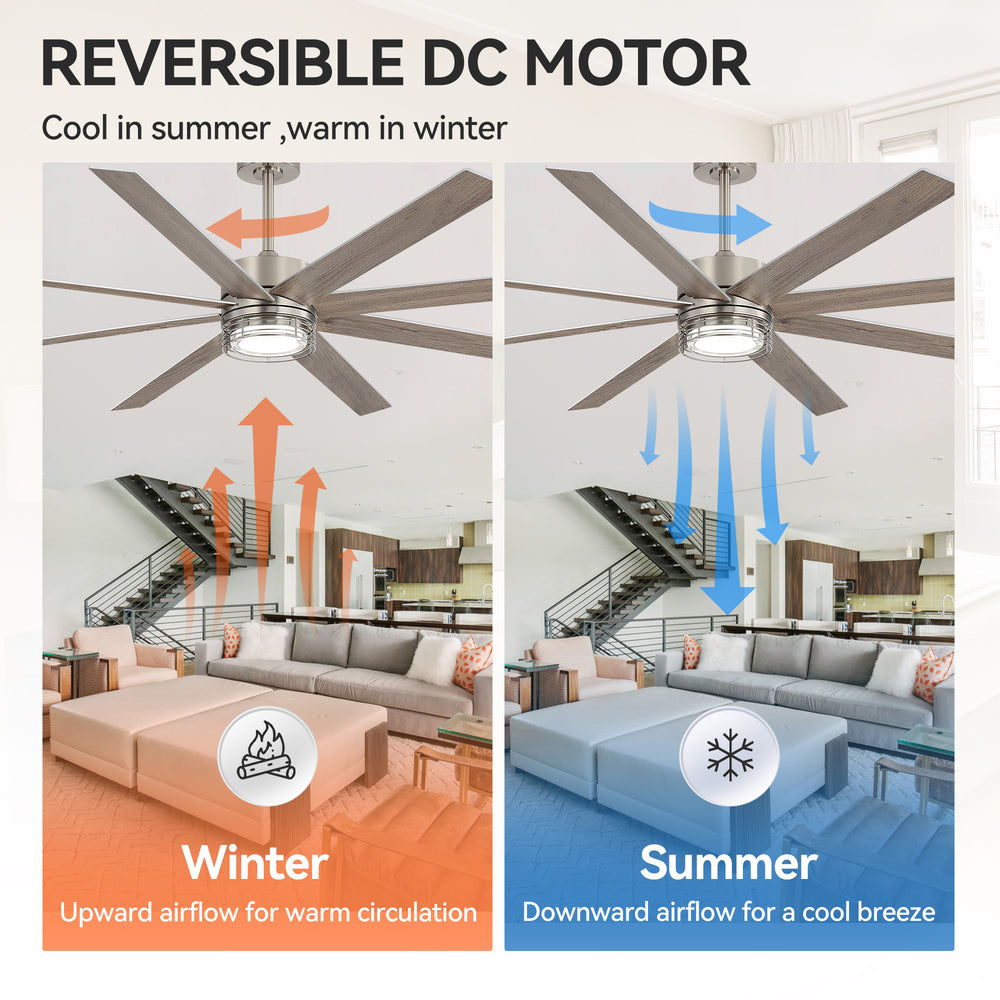 Ventorra 52/72 Inch Ceiling Fan With Light and Remote
