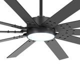 Kestis 72-inch black 10-blade ceiling fan blade profile close-up
