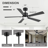 Levelle 52-Inch Smart Ceiling Fan With RGB Light