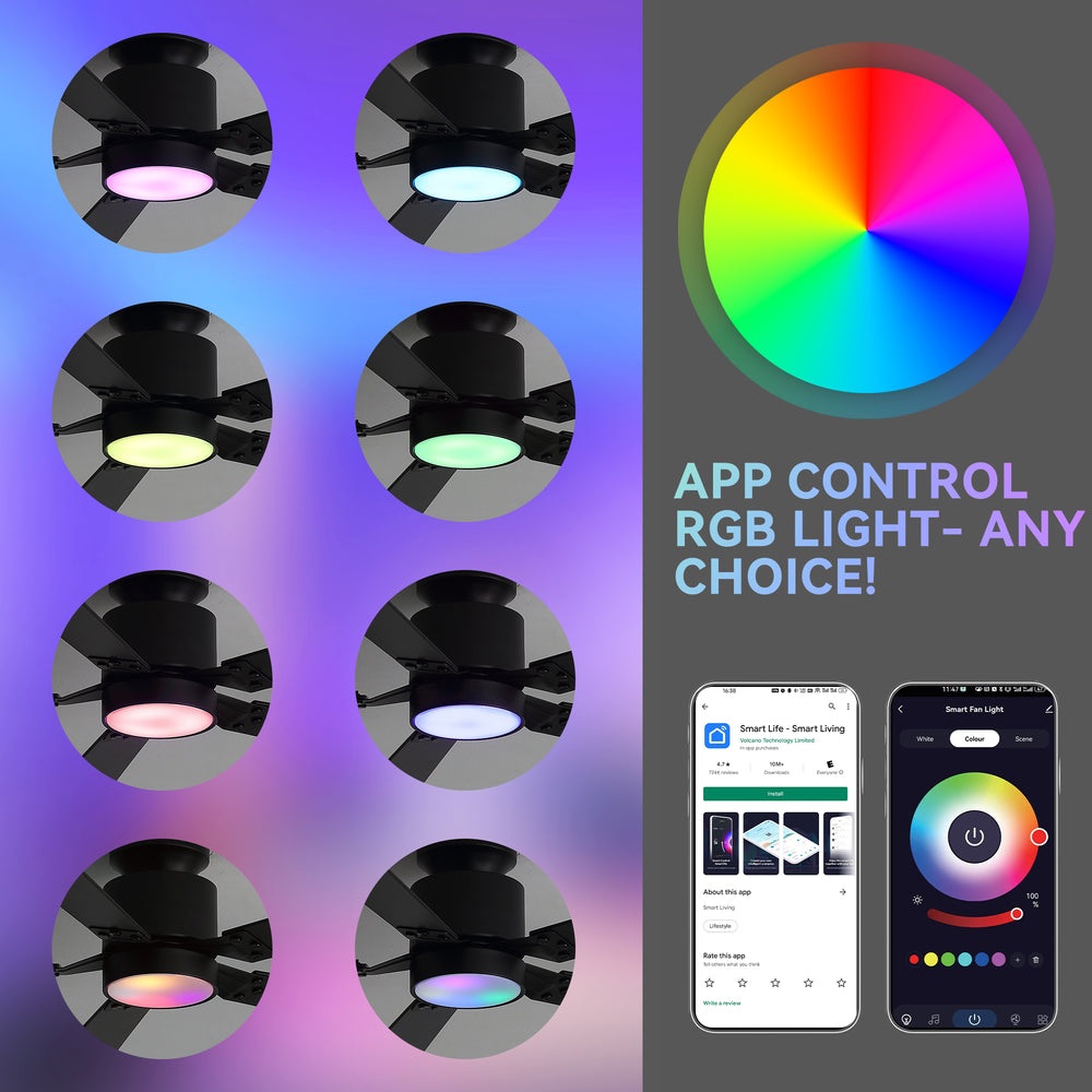 Levelle 52-Inch Smart Ceiling Fan With RGB Light