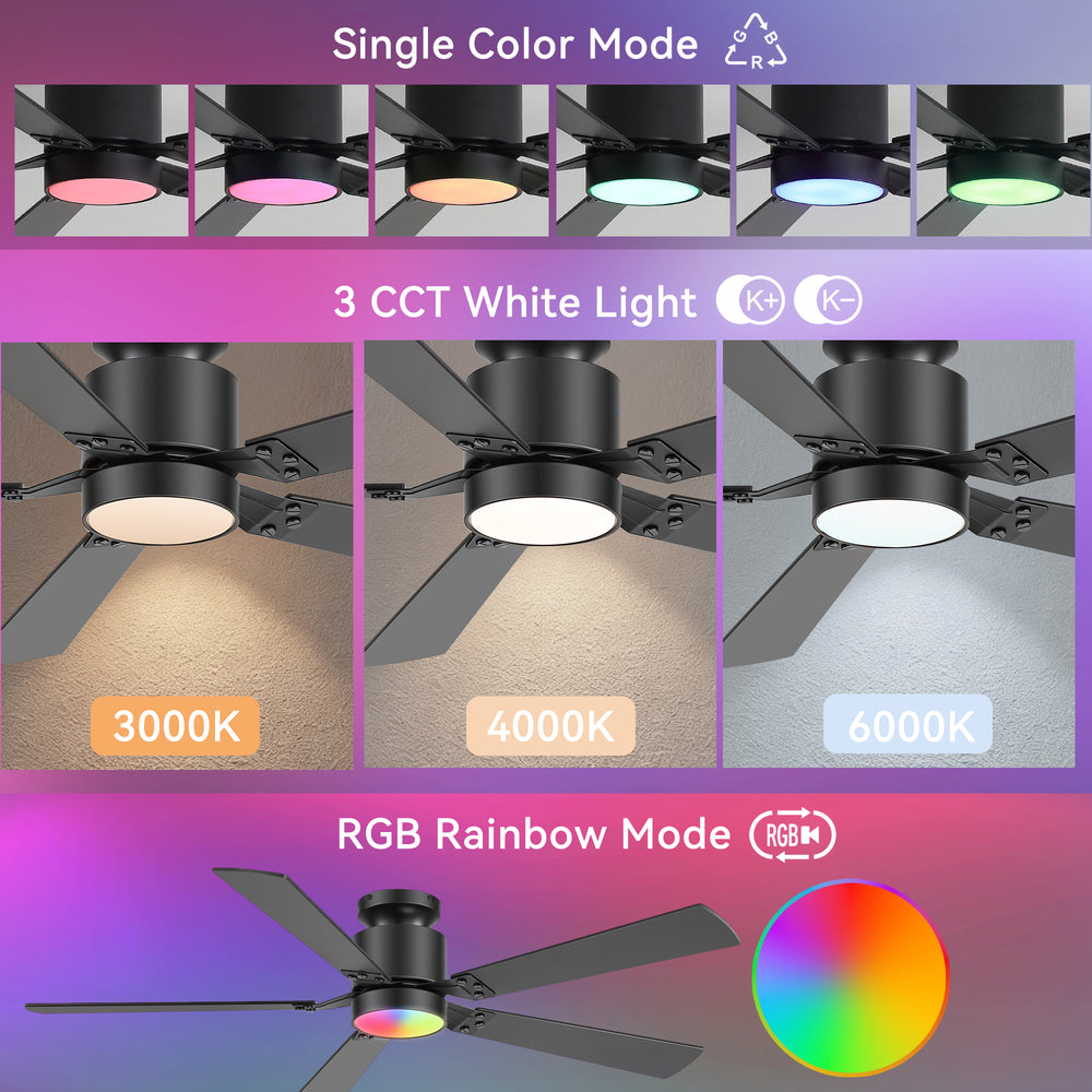Levelle 52-Inch Smart Ceiling Fan With RGB Light