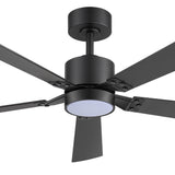 Loron 52-Inch Black Ceiling Fan With RGB Light & Remote