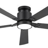Loron 52-Inch Black Ceiling Fan With RGB Light & Remote