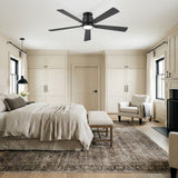 Loron 52-Inch Black Ceiling Fan With RGB Light & Remote