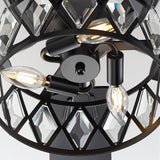 Solvian 52" Crystal Flush Mount Ceiling Fan With Light & Remote
