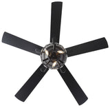 Solvian 52" Crystal Flush Mount Ceiling Fan With Light & Remote