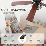 Solvian 52" Crystal Flush Mount Ceiling Fan With Light & Remote
