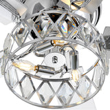 Solvian 52" Crystal Flush Mount Ceiling Fan With Light & Remote