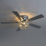 Solvian 52" Crystal Flush Mount Ceiling Fan With Light & Remote