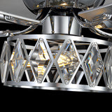 Solvian 52" Crystal Flush Mount Ceiling Fan With Light & Remote
