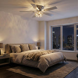 Solvian 52" Crystal Flush Mount Ceiling Fan With Light & Remote
