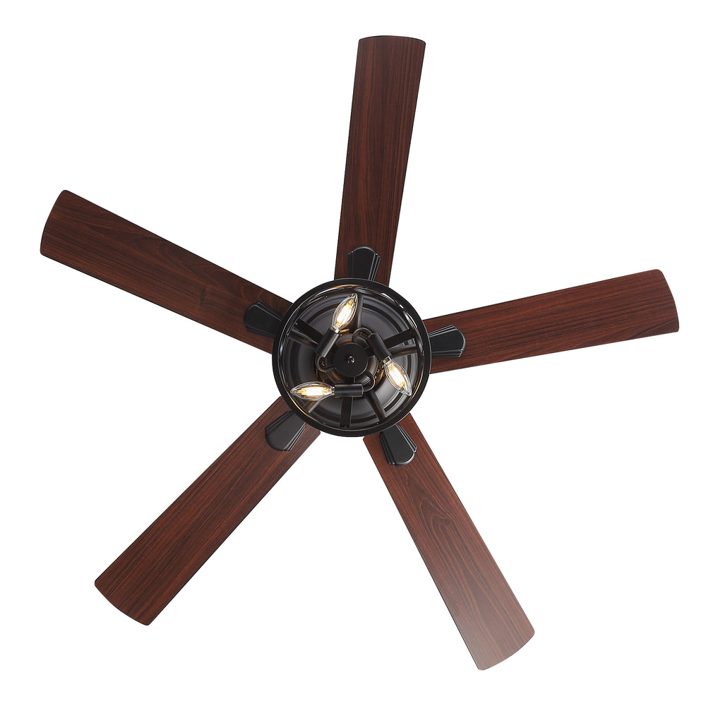 Lucis 52-Inch Black Ceiling Fan with Light & Remote