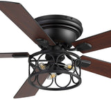 Lucis 52-Inch Black Ceiling Fan with Light & Remote
