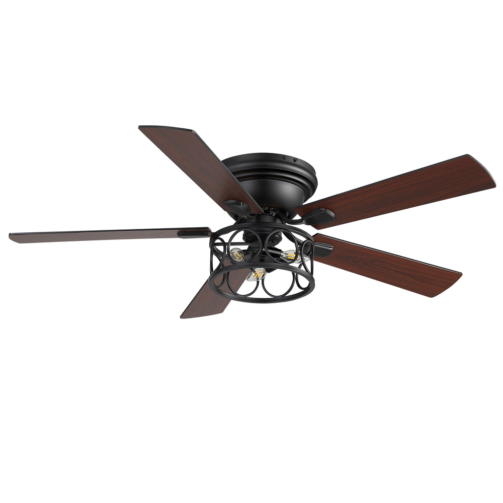 Lucis 52-Inch Black Ceiling Fan with Light & Remote