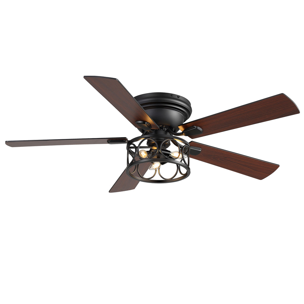 Lucis 52-Inch Black Ceiling Fan with Light & Remote