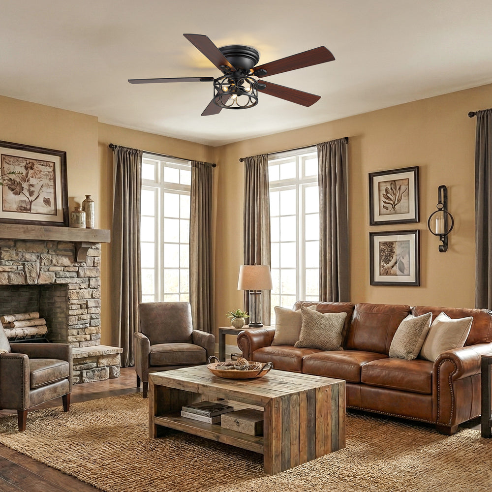 Lucis 52-Inch Black Ceiling Fan with Light & Remote