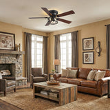 Lucis 52-Inch Black Ceiling Fan with Light & Remote