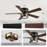 Lucis 52-Inch Black Ceiling Fan with Light & Remote