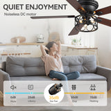 Lucis 52-Inch Black Ceiling Fan with Light & Remote