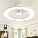 20-Inch Ceiling Fan with Light, RGB & 3CCT Dimmable LED, Flush Mount Low Profile, DC Motor, 6 Speeds, Reversible, Remote Control, White