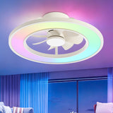20-Inch Ceiling Fan with Light, RGB & 3CCT Dimmable LED, Flush Mount Low Profile, DC Motor, 6 Speeds, Reversible, Remote Control, White