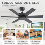 Nivora 48/56/60-Inch Ceiling Fan With No Light and Remote