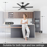 Nivora 48/56/60-Inch Ceiling Fan With No Light and Remote