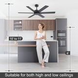 Nivora 48/56/60-Inch Ceiling Fan With No Light and Remote
