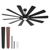 Novara 62/72 Inch 10-Blade Ceiling Fan With Light & Remote