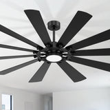 Novara 62/72 Inch 10-Blade Ceiling Fan With Light & Remote