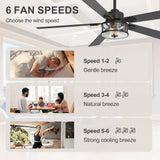 Osora 56-Inch 5-Blade Ceiling Fan With Light & Remote