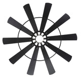 Top-down view Pavara 72-inch black 10-blade ceiling fan full radial layout