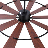 Rivelle 62 72 inch large black ceiling fan with light featuring wood finish blades black motor housing and circular frame design