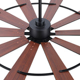 Rivelle 62 72 inch large black ceiling fan with light featuring wood finish blades black motor housing and circular frame design