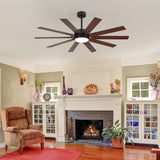 Rowon 60-Inch 10-Blade Ceiling Fan With Light & Remote