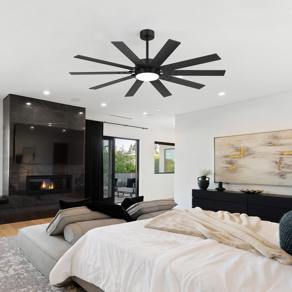 Rowon 60-Inch 10-Blade Ceiling Fan With Light & Remote