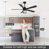 Rylis 52-Inch Farmhouse Ceiling Fan With Light & Remote