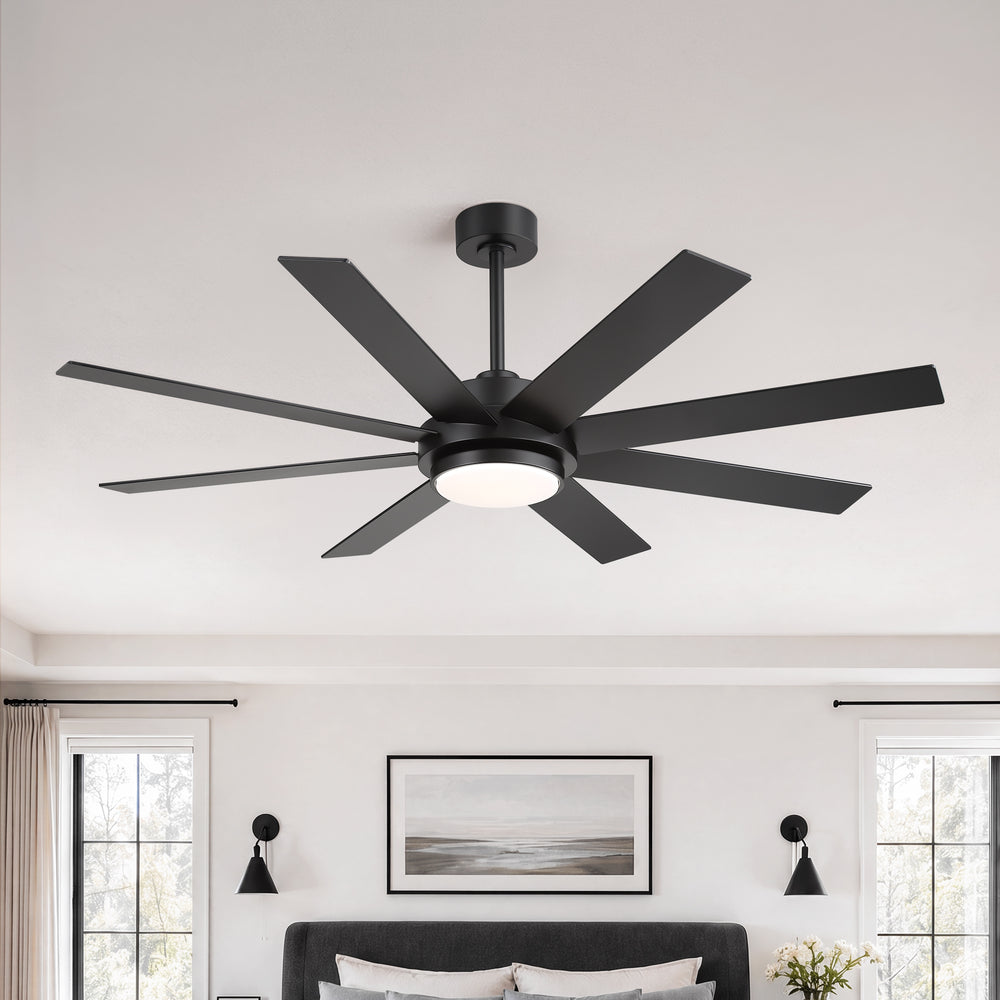 Solora 60/72 Inch Large Ceiling Fan With Light and Remote